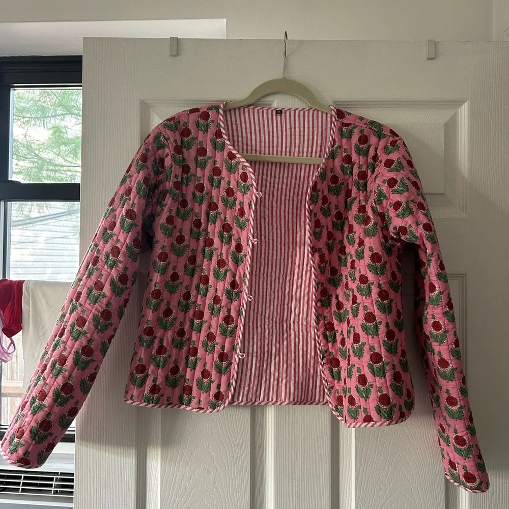 Block Print Quilted Jacket - Picture 1 of 2